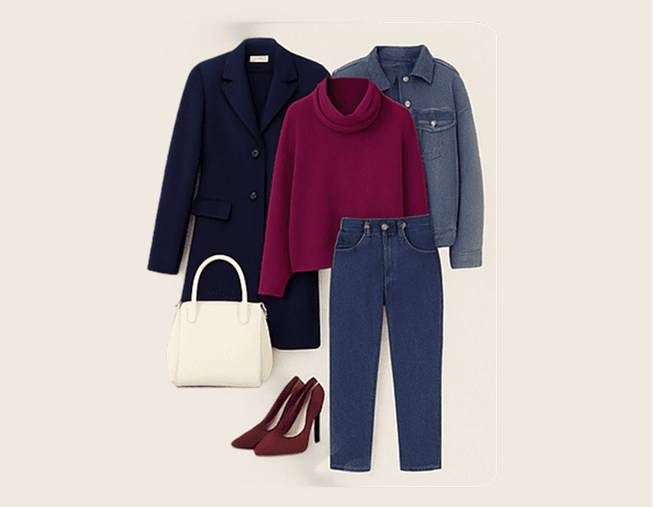 Clothing items matching color palette